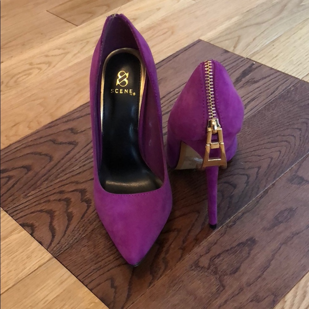 Fuchsia heels fail zipper designer inspired